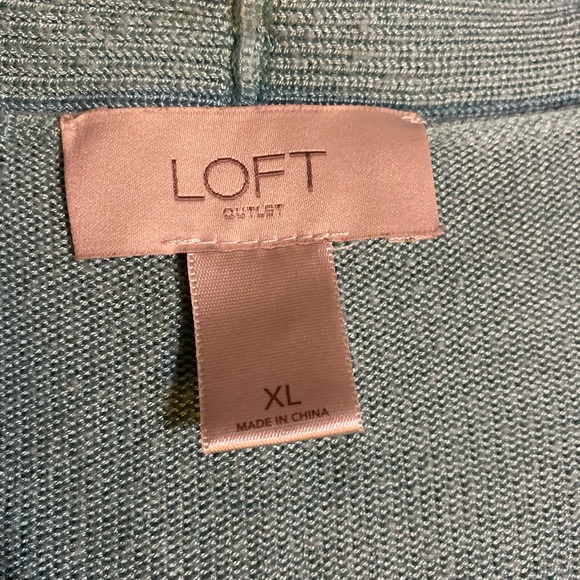 LOFT (Ann Taylor) Teal (green) Open Cardigan - Picture 3 of 5